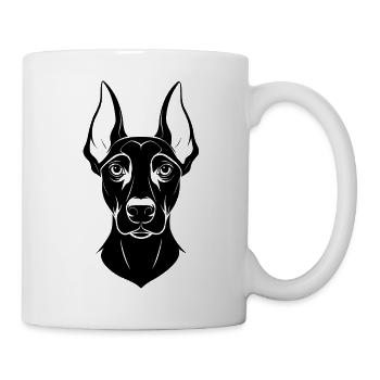 Tête de chien Doberman Pinscher - Mug blanc - blanc - Droite