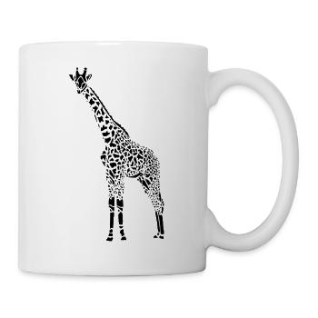Schwarze Giraffe Afrikanische Giraffensilhouette - Tasse - Weiß - Rechts