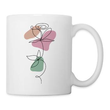 Lineart Rose Pastel - Mug - white - Right