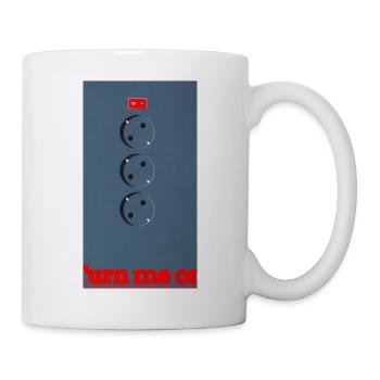 Three Sockets on Blue Background - Mug - white - Right