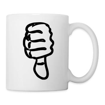 Abstrakte Handensilhouette - Tasse - Weiß - Rechts