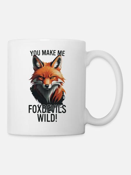 Fox Devils Wild – Fuchs Humor Design - Tasse - Weiß