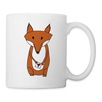 Mr Fox Loveletter / Herr Fuchs mit Liebesbrief - Tasse - Weiß - Rechts