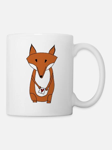 Mr Fox Loveletter / Herr Fuchs mit Liebesbrief - Tasse - Weiß