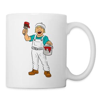 Maler mit Farbe - Tasse - Weiß - Rechts