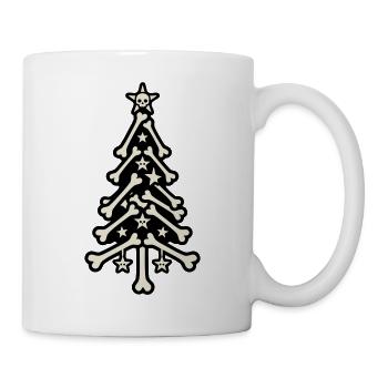 Knochen Weihnachtsbaum Grafik - Tasse - Weiß - Rechts