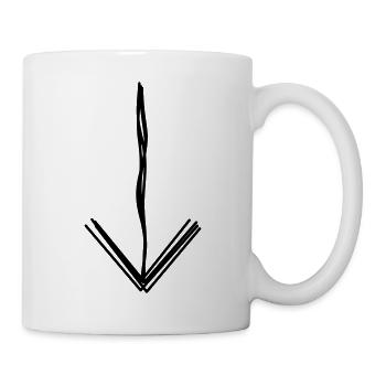 Pfeil nach unten handgezeichnet - Tasse - Weiß - Rechts