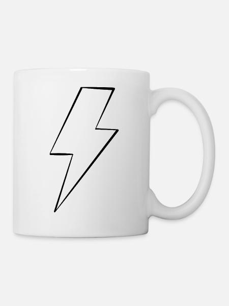 Blitz_schwarz - Tasse - Weiß