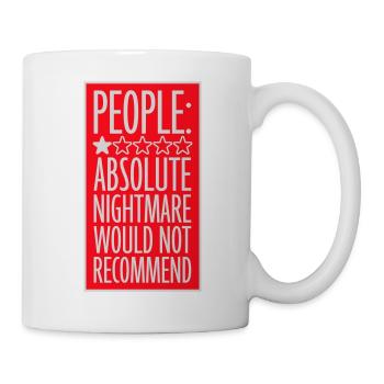 People Absolute Nightmare 1 Stern Review Logo Text - Tasse - Weiß - Rechts