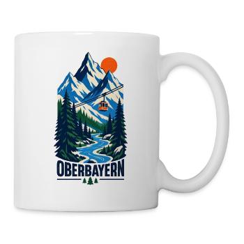 Oberbayern Bergpanorama mit Seilbahn - Tasse - Weiß - Rechts