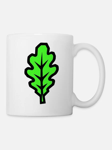 Eichenblatt Blatt Symbol - Tasse - Weiß