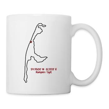 Kampen Sylt Koordinaten Insel Silhouette - Tasse - Weiß - Rechts