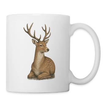Hirsch - Tasse - Weiß - Rechts