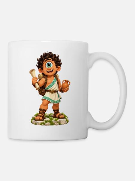 Einäugiger Abenteurer mit Amphora - Tasse - Weiß