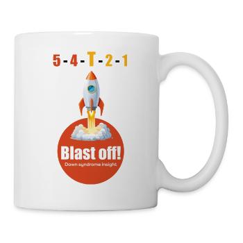 5-4-T-2-1 Abschuss: Down-Syndrom-Einsicht - Tasse - Weiß - Rechts