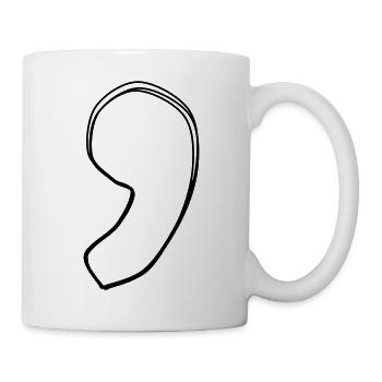 Komma handgezeichnet - Tasse - Weiß - Rechts