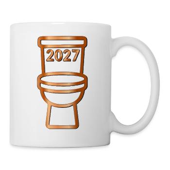 Toilettenjahr 2027 - Tasse - Weiß - Rechts