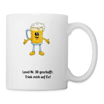Level Nr. 30 auf Ex, ein kreatives Biergeschenk  - Tasse - Weiß - Rechts