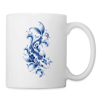 Koi-fische Japanische Koi-fische Koi-karpfen - Tasse - Weiß - Rechts