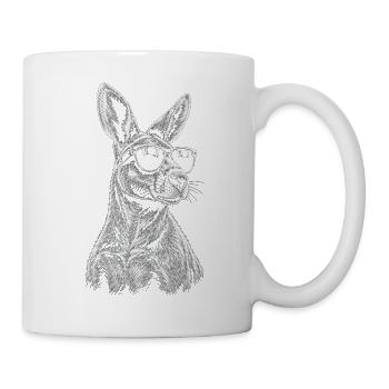 Känguru Skizze mit Sonnenbrille - Tasse - Weiß - Rechts