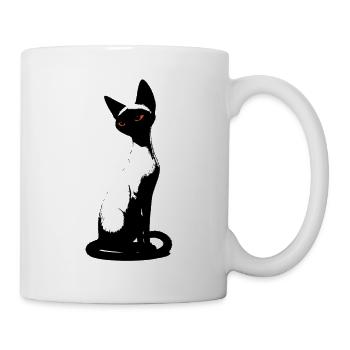 Elegante Siamkatze – Minimalistische Kunst & Eyes Oran - Tasse - Weiß - Rechts