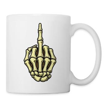 Skeletthand Mittelfinger - Tasse - Weiß - Rechts