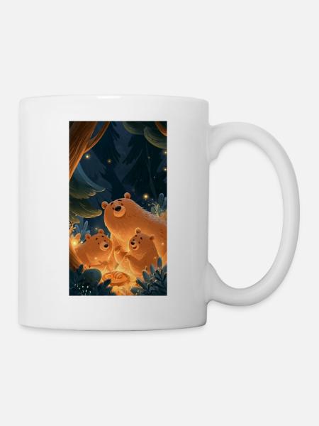 Lagerfeuer Bärenfreundschaft - Tasse - Weiß