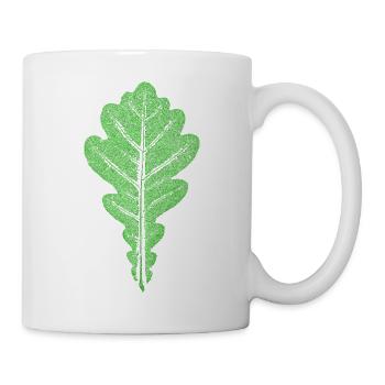 Eichenblatt / Blatt der Eiche - Botanisch - Tasse - Weiß - Rechts