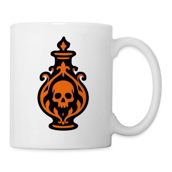 Totenkopf Giftflasche Grafik - Tasse - Weiß - Rechts