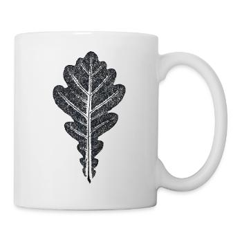 Eichenblatt / Botanischer Blätter - Abdruck - Tasse - Weiß - Rechts