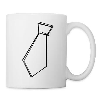 Krawatte handgezeichnet - Tasse - Weiß - Rechts