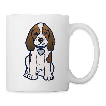 Illustration des Beagle-Herz-Welpen - Tasse - Weiß - Rechts