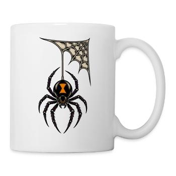 Spinne im Netz – Tattoo - Tasse - Weiß - Rechts