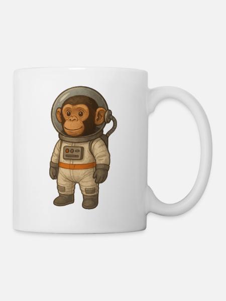 Affe als Astronaut – Weltraum-Abenteuer - Tasse - Weiß