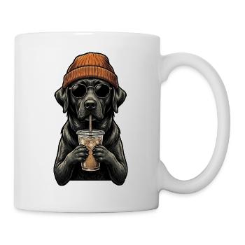 Black Lab Eiskaffee – Hipster Labrador Mama Labrador Papa - Tasse - Weiß - Rechts