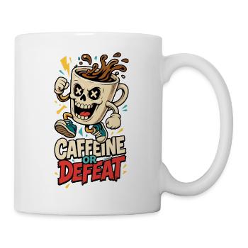 Kaffee-Totenkopf – Caffeine or Defeat - Tasse - Weiß - Rechts