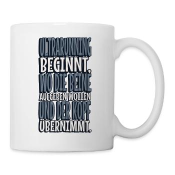 Ultrarunning ist Kopfsache - Ultraläufer Spruch - Tasse - Weiß - Rechts