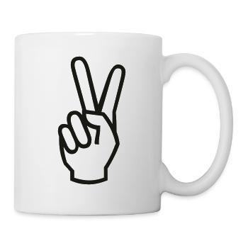 Victory / Peace - Tasse - Weiß - Rechts