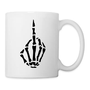 skelett_mittelfinger01 - Mug blanc - blanc - Droite