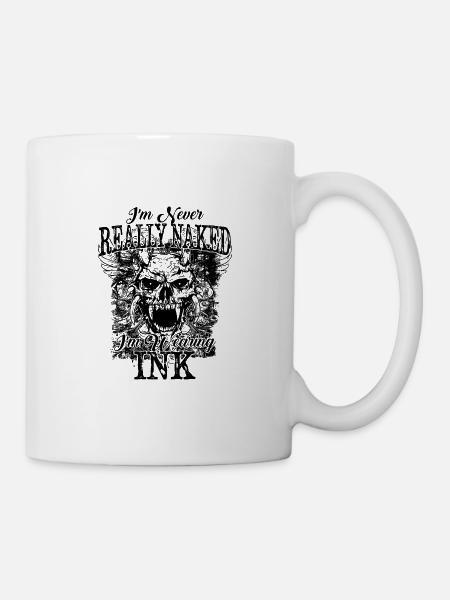 ✒ Skull Tattoos > I'm Wearing Ink - Tasse - Weiß