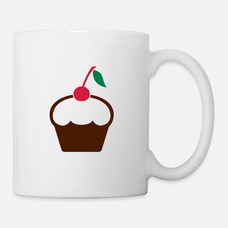 Cupcake mit Kirsche - Tasse - Weiß