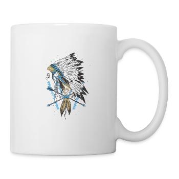 Indien avec chef bijoux de cheveux - Mug blanc - blanc - Droite