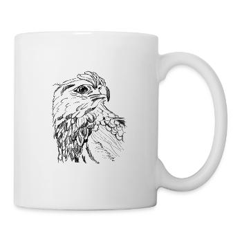 Hand-drawn Eagle, Bird of Prey, Vintage Style - Mug - white - Right