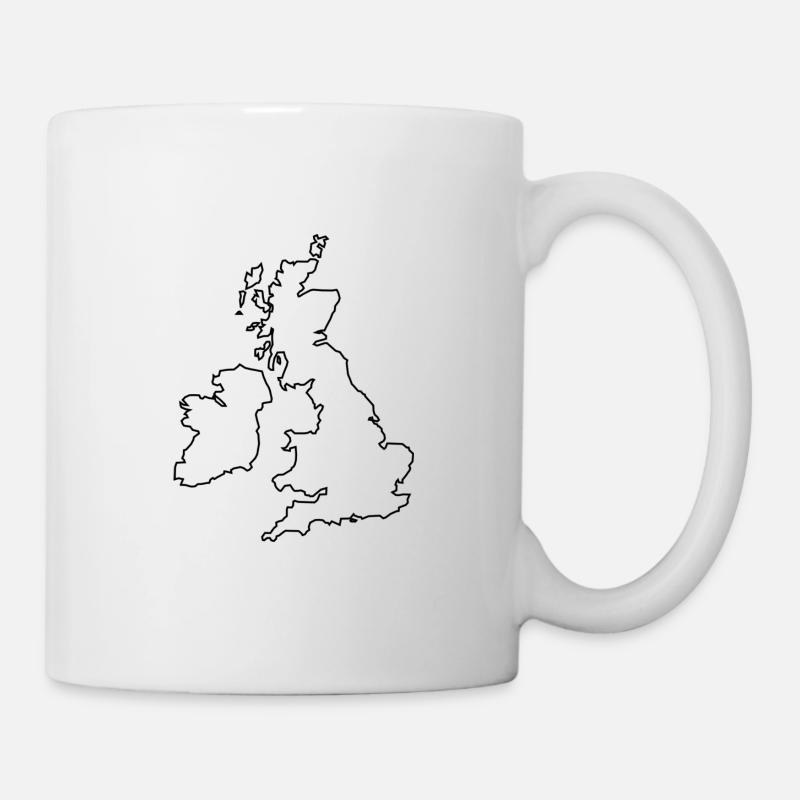 Brexit Angleterre Royaume-Uni Île Europe contour - Mug blanc - blanc