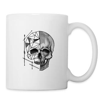 Polygone de crâne - Mug blanc - blanc - Droite