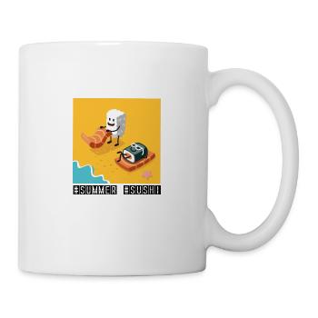 Sushi im Urlaub. Für alle Sushi und Sommer Fans. - Tasse - Weiß - Rechts