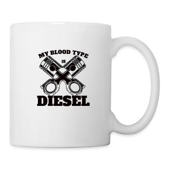 DIESEL MECHANIC / TRUCKER: My Blood Type Is Diesel - Mug - white - Right