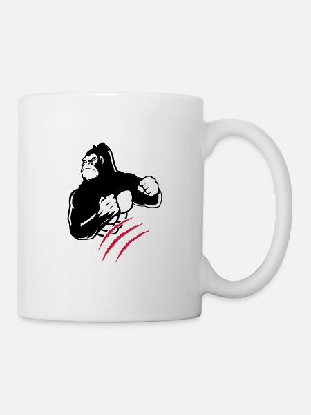 gorilla krallen - Tasse - Weiß