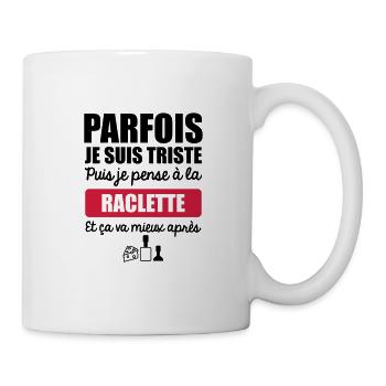 je pense a la raclette et ça va mieux après - Mug blanc - blanc - Droite