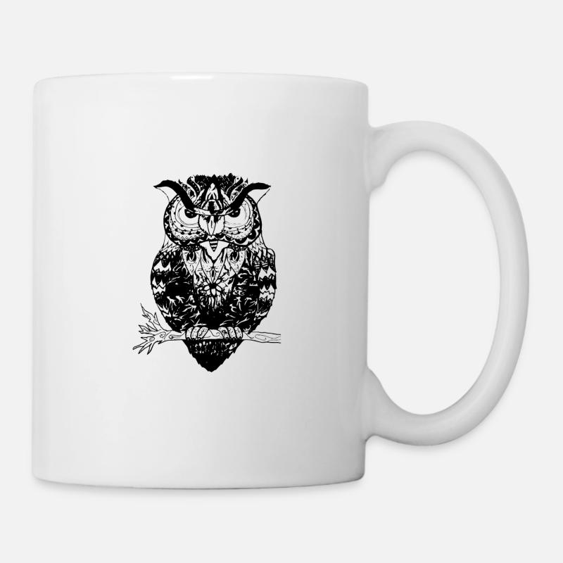 Hibou vigilant - Mug blanc - blanc